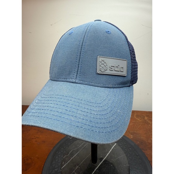 Stio Mens Trucker Hat Blue Gray Patch Logo Adjustable Baseball Cap some fading - Picture 1 of 5